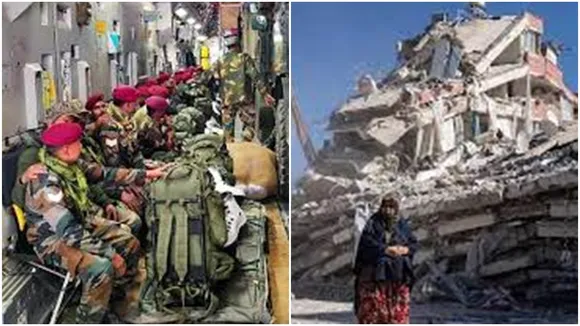 Indian army gives medical assistance at turkey earthquake-affected victims