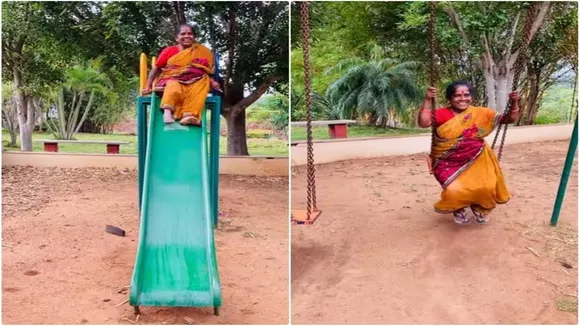 woman slipped on slider, Aunty slipped after climbing the slider, Fisal Patti se girl aunty, Viral Video of Aunty, Trending Video of Aunty, Amazing Video of Aunty, Shocking Video of Aunty, latest tending Video of Aunty, trending Video of Aunty on twitter, trending Video of Aunty on facebook, trending Video of Aunty on instagram, trending Video of Aunty on youtube,