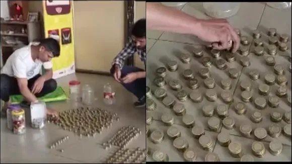 assam, scooter, coins, viral video