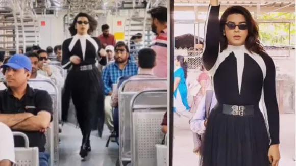 Shivam Bhardwaj, Shivam Bhardwaj fashion influencer, fashion influencer Shivam Bhardwaj, Shivam Bhardwaj walks on local train wearing skirt, man walks inside Mumbai local train wearing skirt, man walks wearing a skirt inside Mumbai local train, trending, trending video