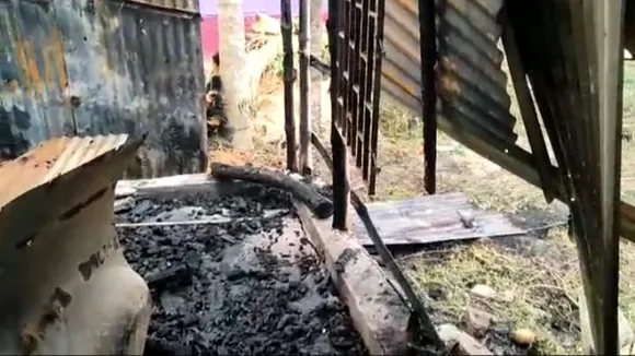 Tmc party office destroyed by fire