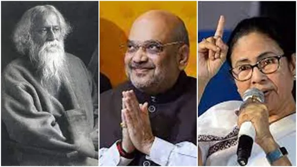 mamata slams amit shah for speech on rabindra jayanti programme