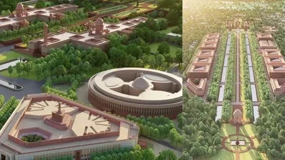 "parliament building, parliament building inaguration, Central Vista Project, Central Vista redevelopment project, new parliament building, modi inaugurates parliament building, Narendra Modi, Congress, Narendra Modi slams Congress, parliament Sengol, parliament sceptre, llahabad, Prime Minister Narendra Modi, Indian Express, India news, current affairs