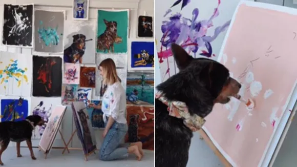 Dog,artist,pet mom,portrait,viral,video