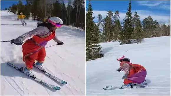 Skiing In Saree, Viral Video of Skiing, Trending Video of Skiing, Amazing Video of Skiing, Shocking Video of Skiing, Hatke Khabar, Khabren Zara Hatke, latest tending Video of Skiing, trending Video of Skiing on twitter, trending Video of Skiing on facebook, trending Video of Skiing on instagram, trending Video of Skiing on youtube