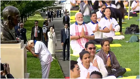 Modi at yoga diwas,modi at un in international yoga diwas 2023,narendra Modi,international yoga diwas,আন্তর্জাতিক যোগ দিবস ২০২৩,নরেন্দ্র মোদী,রাষ্ট্রসংঘ"