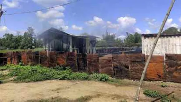 manipiur violence, Susindro Meitei godown torched, meitei property attacked, manipur minister property torfched, indian express