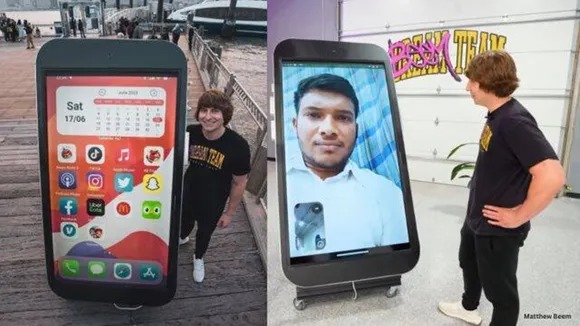 "World’s largest iPhone, eight foot tall iPhone, Matthew Beem creates world’s largest iPhone, Youtuber MKBHD, indian express trends