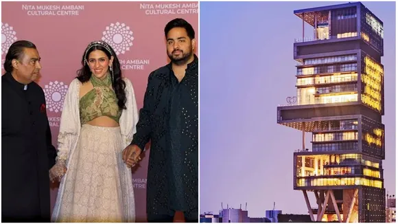 mukesh ambani, mukesh ambani granddaughter, shloka mehta, akash ambani, shloka akash daughter photo, shloka akash daughter video, mukesh ambani granddaughter grand welcome, shloka mehta video, akash ambani viral video, aksh shloka daughter grand welcome at home, neeta ambani, shloka akash news, mukesh ambani grandson, prithvi ambani"