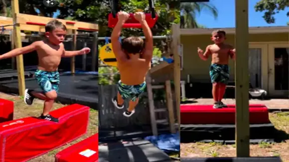Viral video of little boy,little boy showing tough stunts, Little Boy Showing Stunt, Viral video of little boy, video of little boy performing stunt, amazing stunt video, little ninja video, viral video, trending video, little boy exercise video, odd news, strange news, weird news, viral on internet, ajab gajab, offbeat news, ajeebogarib, khabar hatke, zara hatke news, bizarre news, trending news