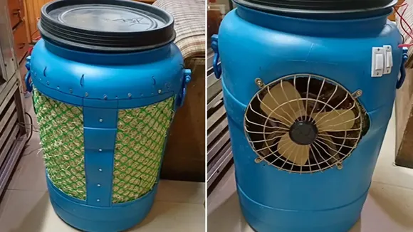 desi jugaad, make ac like cooler at home, jugaad technology, Man makes Jugaad AC like cooler at home, Jugaad AC like cooler at home, hidden talent, Jugaad AC like cooler , cooler like ac, jugaad ac, jugaad cooler, jugaad , jugaad video, jugaad video viral, jugaad viral video, viral video of jugaad , trending video, desi jugaad video, talent, heat wave. summer jugaad, jugaad to beat the heat,