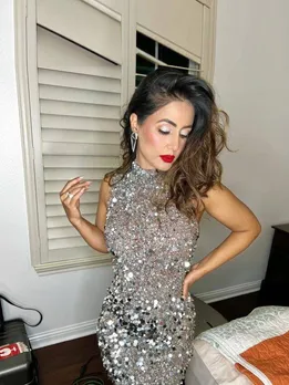 হিনা খান সিলভার ড্রেস
