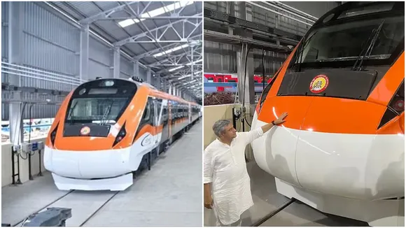 Vande Bharat Train. Vande Bharat Colour change, Vande Bharat new colour, new vande bharat train color changed inspired by national flag said railway minister Ashwini Vaishnaw