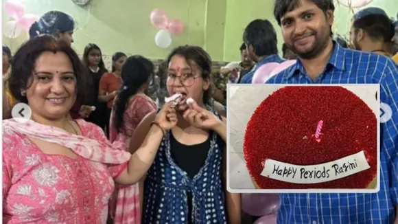 father celebrates daughter period, period, menstruation, hygience, women health",