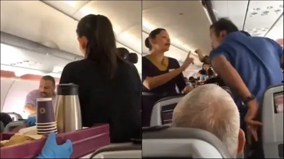 vistara, mid air fight, brawl, flight, air hostess, cabin, viral video, twitter