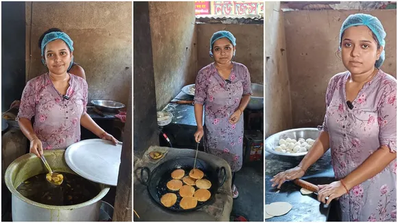 MA student, Moumita ojha selling kachori, Habra station, মৌমিতা ওঝা, inspirational story, motivational story, odd news, viral news, social media, Moumita ojha Habra, food blogging, kacuri,