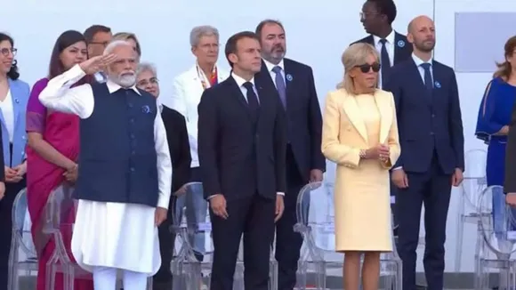 Modi Live Bastille Day Parade,Modi In France Emmanuel Macron Indian Army,Bastille Day Parade France,PM Modi Live