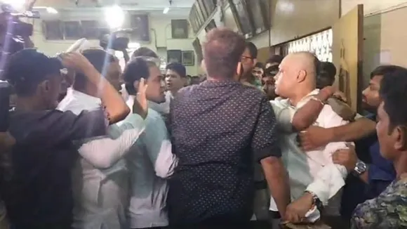 kaustav bagchi faces protest at mahajati sadan in cp foundation day programme