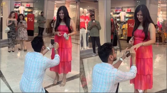 viral video, proposal, adorable, shopping mall, real, raw emotions, love, instagram, trending, trending stories,"