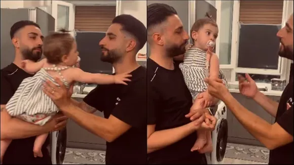 adorable video, baby video, cute, twins, family, baby girl, father uncle, instagram, trending