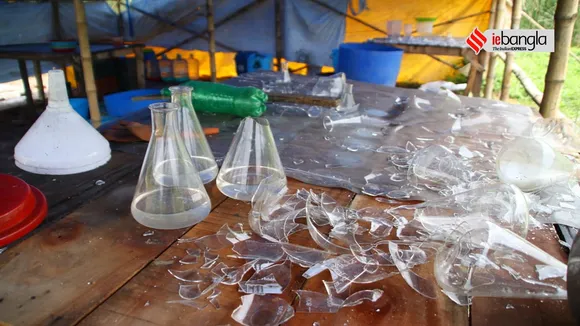 police seized various equipment from the laboratory of the brick kiln in duttapukur