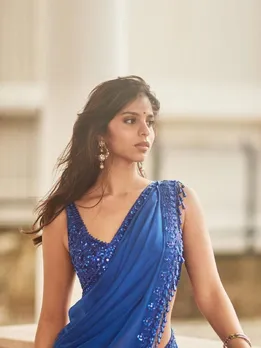 Suhana Khan Blue Saree