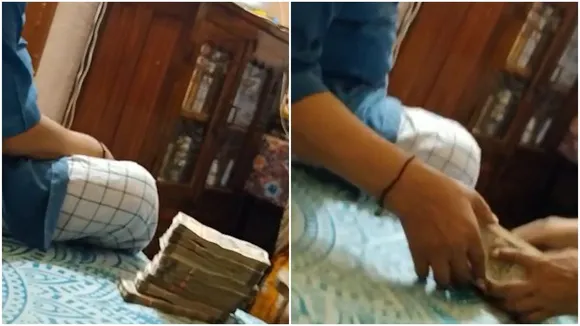 tmc leader accepts bribe of 10 lakh for giving goyeshpur panchayat pradhan post video goes viral , বিছানায় বান্ডিলের পর বান্ডিল টাকা, গুনছেন তৃণমূলের অঞ্চল প্রধান! ভাইরাল ভিডিও-তে ভয়ঙ্কর অভিযোগ