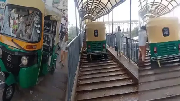 Delhi Auto Rickshaw video, Viral Video news, trending News in hindi, Viral Video news in hindi, delhi ncr news, delhi ncr traffic, viral video auto on footpath, traffic viral video, viral video traffic news, traffic news delhi ncr viral video,