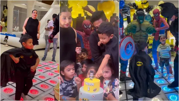 Shubhashree Raj son yuvaan birthday yesterday on superhero theme