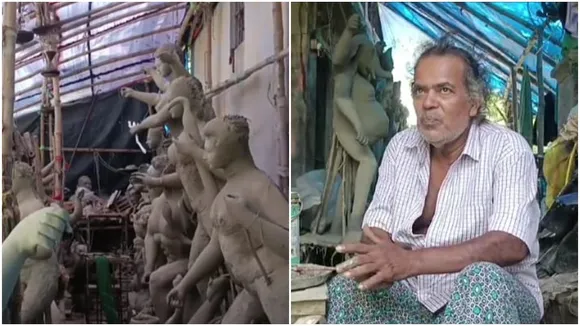 Haldia Noor Mohammad Chowdhury has been making Durga idols for years