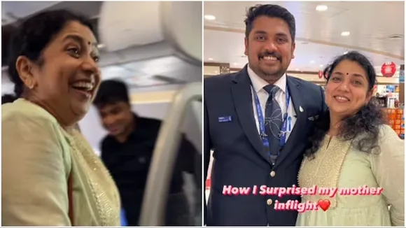 Viral video: IndiGo pilot's surprise for his mother on flight leaves her speechless