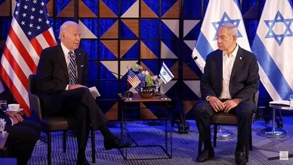 israel hamas war, al ahli arab hospital blast, al ahli hospital news, joe biden, white house statement on gaza blast, jordan, jordan prince hamza, jordan us ties, middle east politics, middle east at war, Israel 2023, Israel news, Gaza hospital, Israel palestine row, Israel hamas war, War updates, Biden in Israel, Hamas war in gaza, Israel attack on gazas, Israel hospital attack, hamas attacks, netanyahu, israe-gaza conflict, hamas gaza strip", "url":"https://www.indiatoday.in/world/story/biden-meets-netanyahu-says-gaza-hospital-blast-caused-by-the-other-side-from-what-he-has-seen-2450568-2023-10-18",