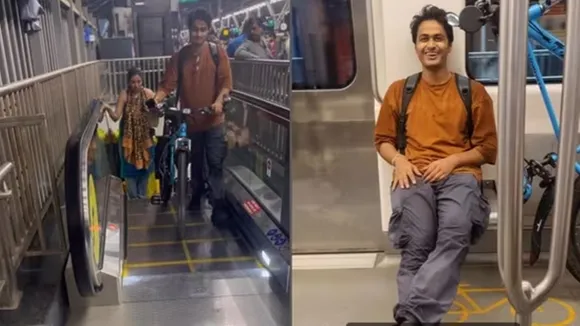 Viral video,mumbai metro,cycle,instagram"