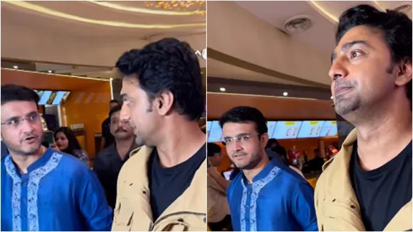 Dev and sourav ganguly spotted for bagha Jatin premier