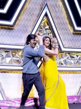 Shilpa Shetty Kundra Yellow Saree