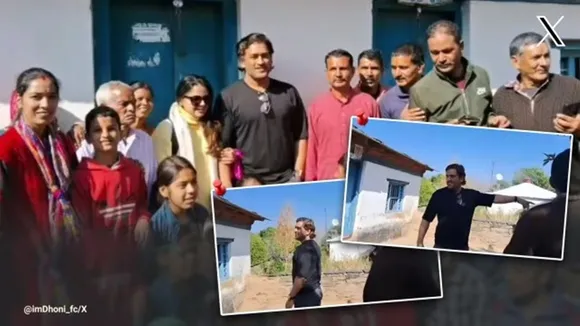 M S Dhoni and his wife Sakshi visit his paternal village in Uttarakhand, Mahendra Singh Dhoni, Mahi, M S Dhoni and Sakshi Dhoni visit his village in Uttarakhand, viral, trending, Indian Express"