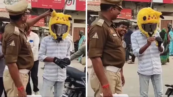 pikachu, pikachu helmet viral video, viral video pikachu, cop pikachu viral video, cop pikachu helmet viral video",