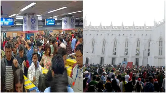 3 lakh take North South metro amid Christmas rush in kolkata