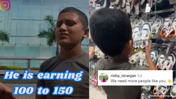 "Seeing boy selling pens outside Bengaluru mall, man takes him in for shopping; video makes netizens emotional, bengaluru, kindess, shopping, viral, trending, indian express"