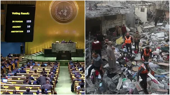 India UN Gaza vote, India UN vote, India Israel Hamas war, India Israel Hamas conflict, gaza, gaza strip, israel attacks gaza, UN on attacks in gaza, UN on violence in Gaza, Gaza news, United Nations news, UN news, Israel Hamas conflict, Hamas conflict, Israel Palestine conflict, Gaza violence, ceasefire in Gaza, UNGA on ceasefire in Gaza