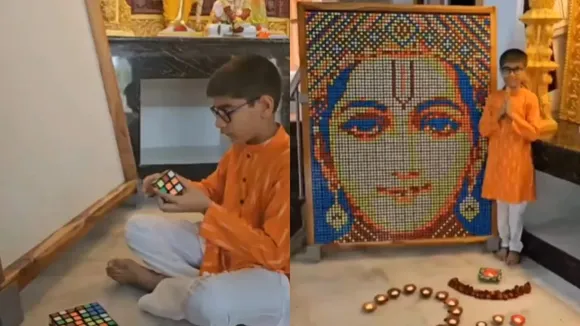 Viral Video, Viral News, Rubik’s cubes, Lord Ram, Lord Rama Portrait