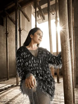 shreya-bugde-black-shimmery-dress