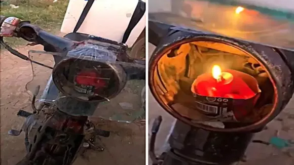 Bike headlight with candle