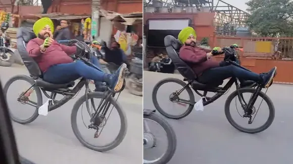viral news,weird news,off beat news viral video,social media viral videos,trending,trending news,viral trending news,desi jugaad cycle video,Man Create Cycle With Unique Seat,Desi Jugaad Video,Internet,cycle,Cycle Dance"