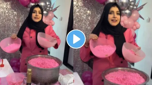 "Barbie biryani,biryani,viral video,pink biryani,Barbie,viral news,trending news,food,viral pink biryani,Barbie themed food"