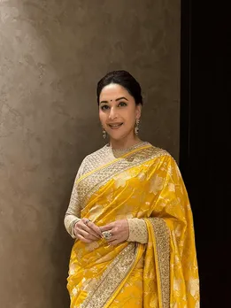 Madhuri Dixit Yellow Saree