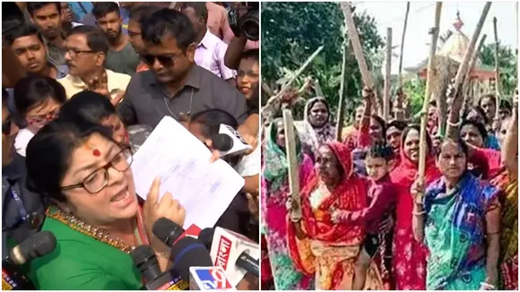 sandeshkhali bermajur unrest locket chaterjee detained updates , সন্দেশখালি বেরমজুর, আটক লকেট চ্যাটার্জী