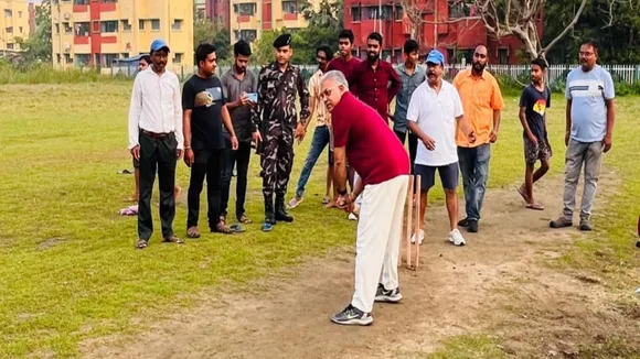 Burdwan Durgapur constituency BJP Dilip Ghosh went out for morning walk and played cricket