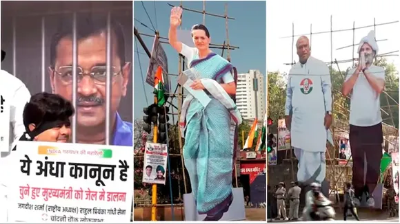 INDIA bloc rally"," Opposition rally against Arvind Kejriwal arrest"," Arvind Kejriwal arrest"," Delhi Chief Minister Arvind Kejriwal