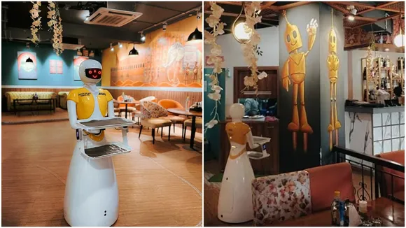 Robotic technology in restaurants, Culinary robots in the food industry, Mie.Roboluscious Robo Restaurant, Talking robots in the dining experience, Make in India robotic servers, Fusion of robotic precision and gastronomy, Technology meets flavor in dining, Advanced robotic technology in restaurants Benefits of robotic servers in dining, Safe and hygienic robotic dining experience, Future of gastronomy with robots, Revolutionary robotic technology in dining, Robot servers in Noida's Mie.Roboluscious Restaurant"